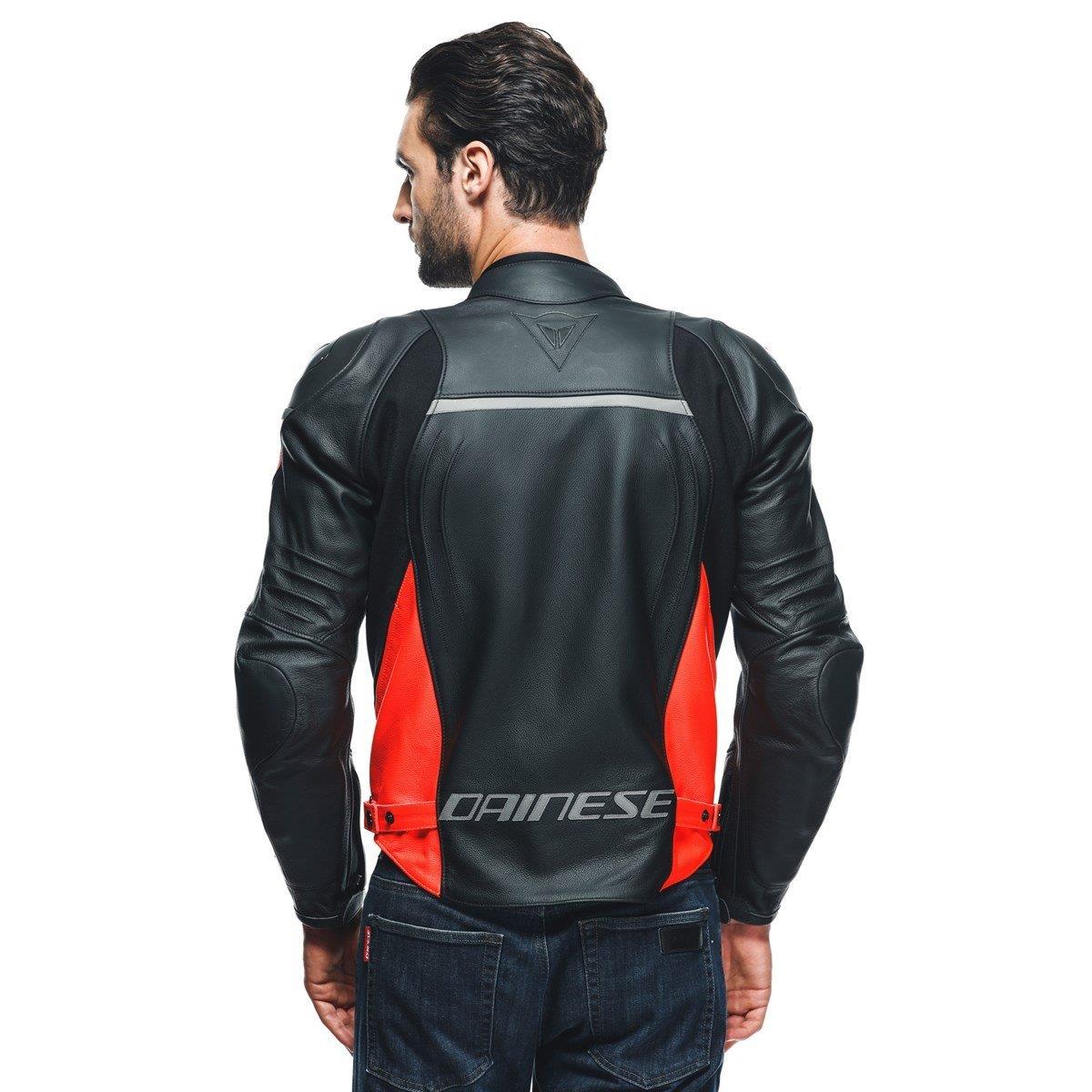 DAINESE  RACING 4 LEATHER BLACK FLUO REDDainese DERİ MONTLARDAINESE  RACING 4 LEATHER BLACK FLUO REDDAINESE  RACING 4 LEATHER BLACK FLUO RED