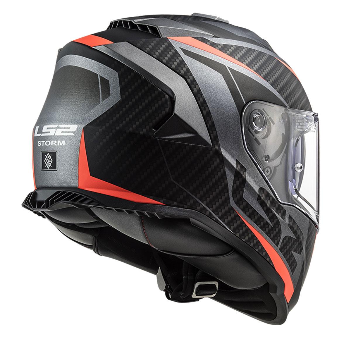 LS2 STORM 2 RACER MAT TITANIUM ORANGE KASK