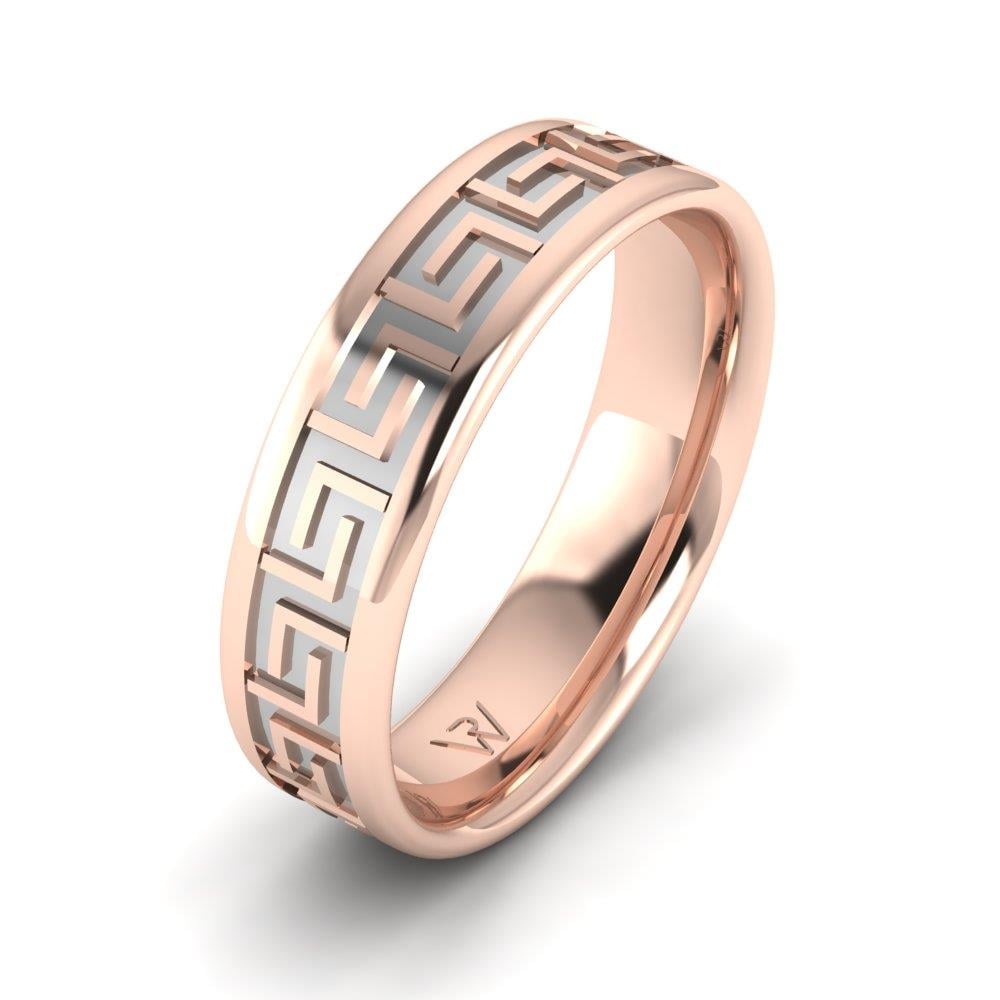 Moderne Eheringe für Herren Cuddlecarve Roségold und Weiß 