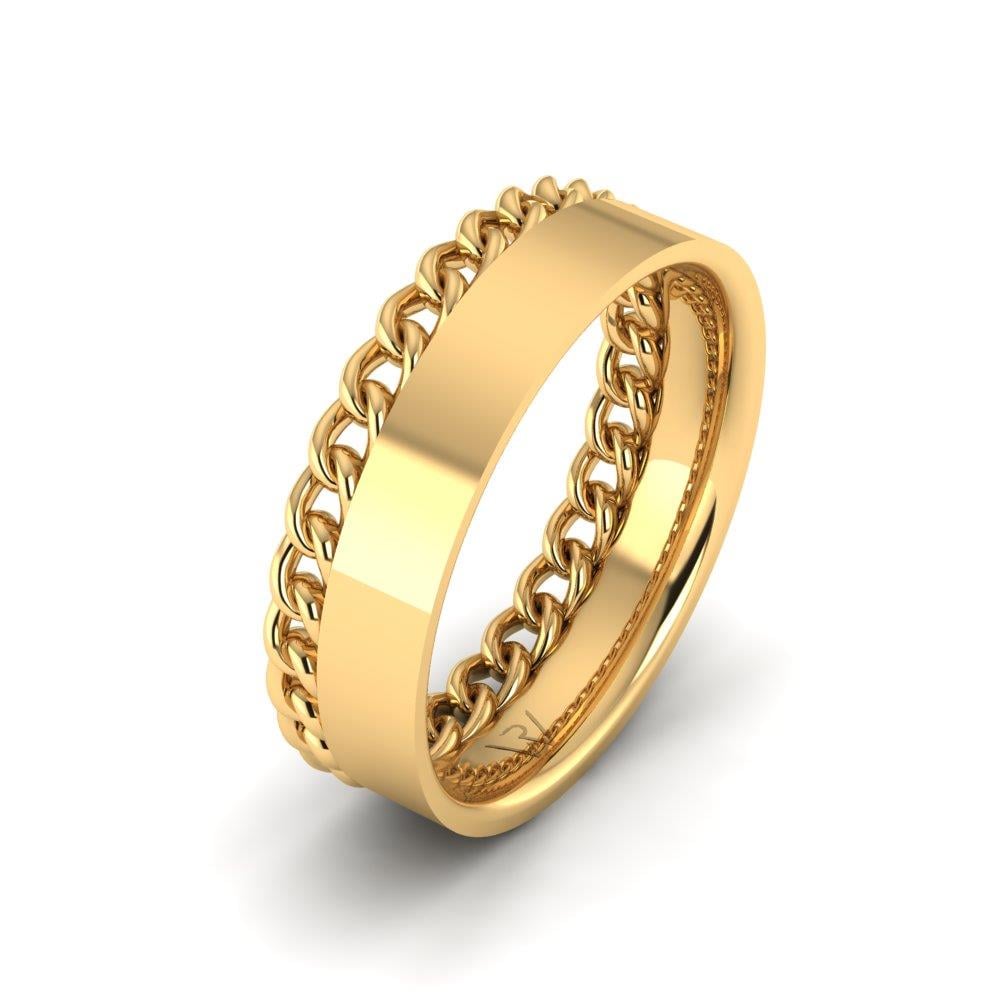 Moderne Eheringe für Herren Devotiondazzle aus Gelbgold 