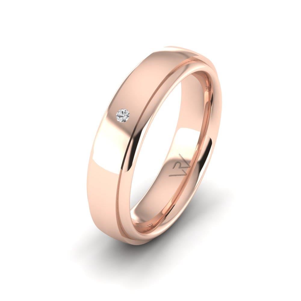 Damen-Eheringe mit Steinen EleganceSerene Roségold Dalloz-Kristall