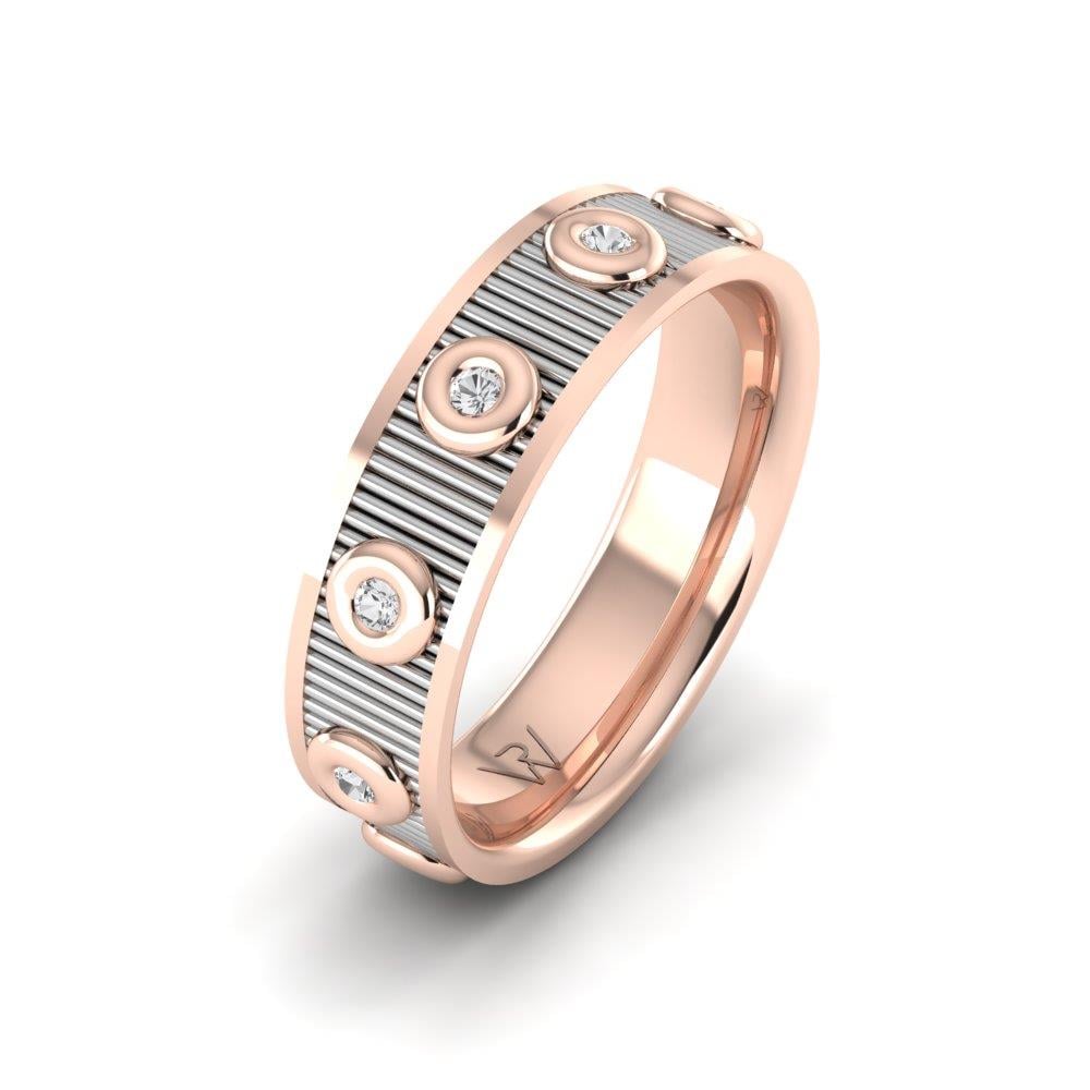 Eheringe mit Steinen für Damen Endlessio Roségold und weißer Dalloz-Kristall