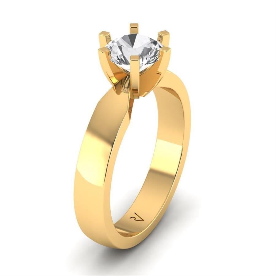Erhabener Solitär-Diamant aus Gelbgold 2.79 ct