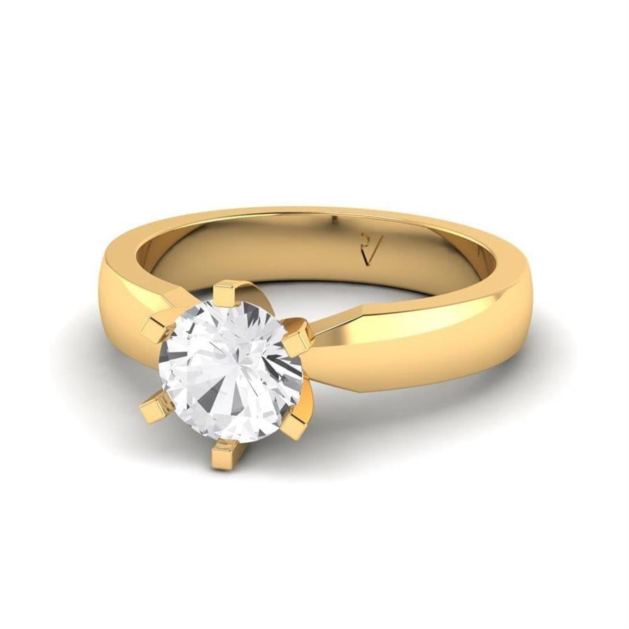 Erhabener Solitär-Diamant aus Gelbgold 4.30 ct