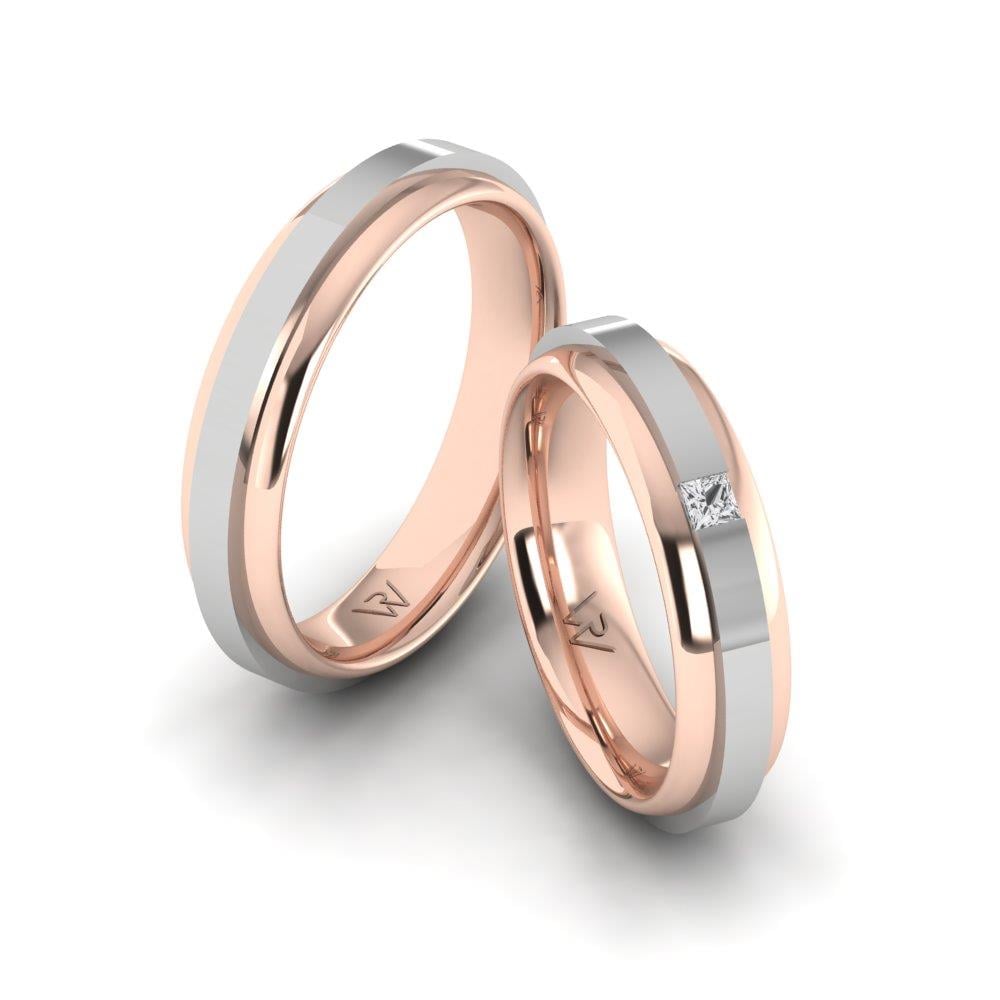 Eheringe mit EterniGem Roségold und weißen Dalloz-Kristallsteinen
