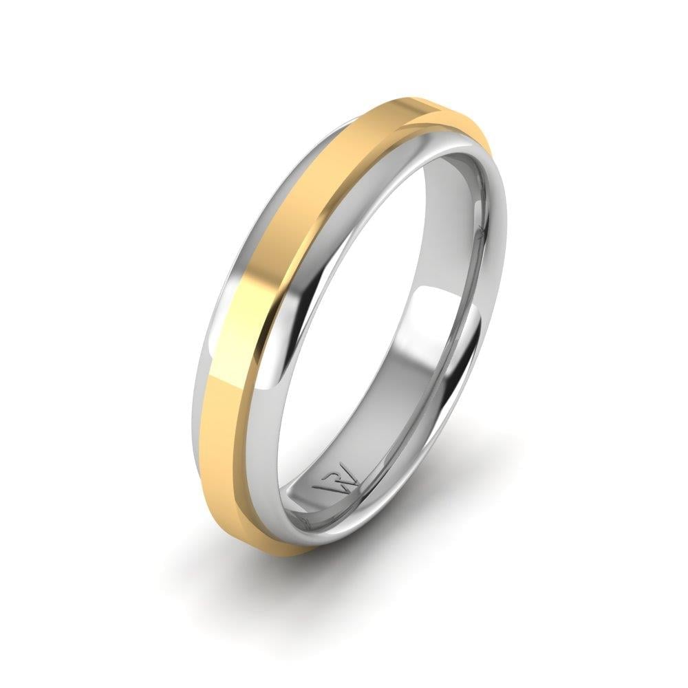 Moderne Eheringe für Männer EterniGem Weiß- und Gelbgold 