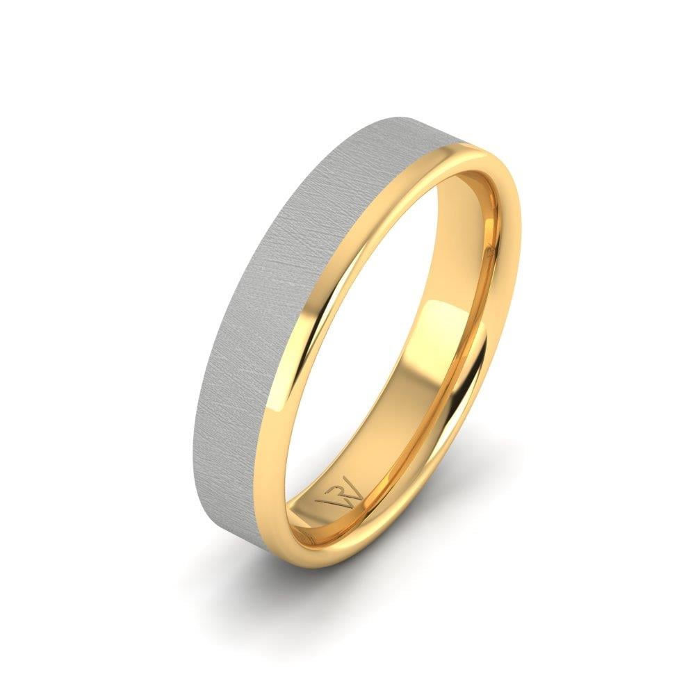 Klassische Eheringe für Herren aus Infinity-Gelb- und Weißgold 