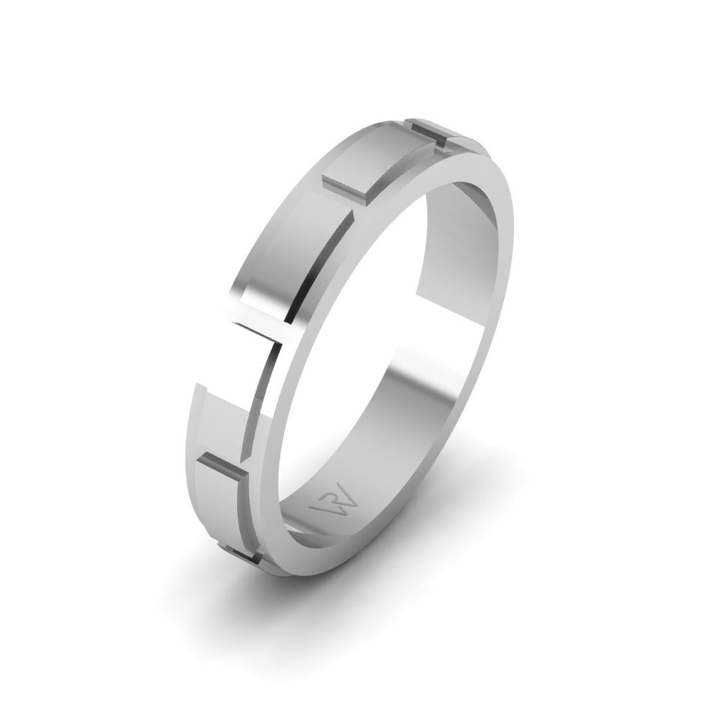 Moderne Eheringe für Männer Lovewhisper Weißgold 