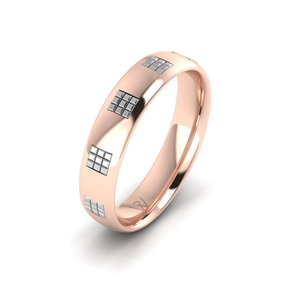 Moderne Herren-Eheringe Pureglow Roségold und Weiß 