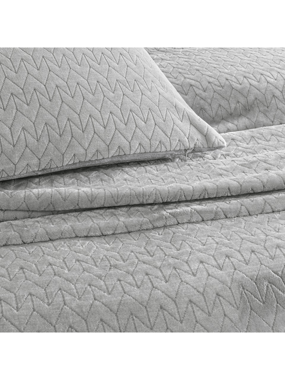 Puffy Lines Yatak Örtüsü - Gri
