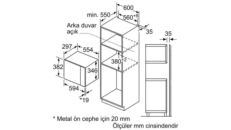 Serie 6 Ankastre Mikrodalga Beyaz  - BFL524MW0 