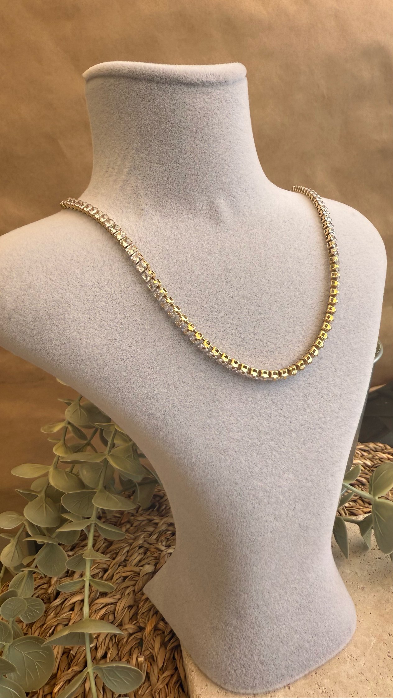 Çelik Gold Renk Su Yolu Kolye 40+4cm