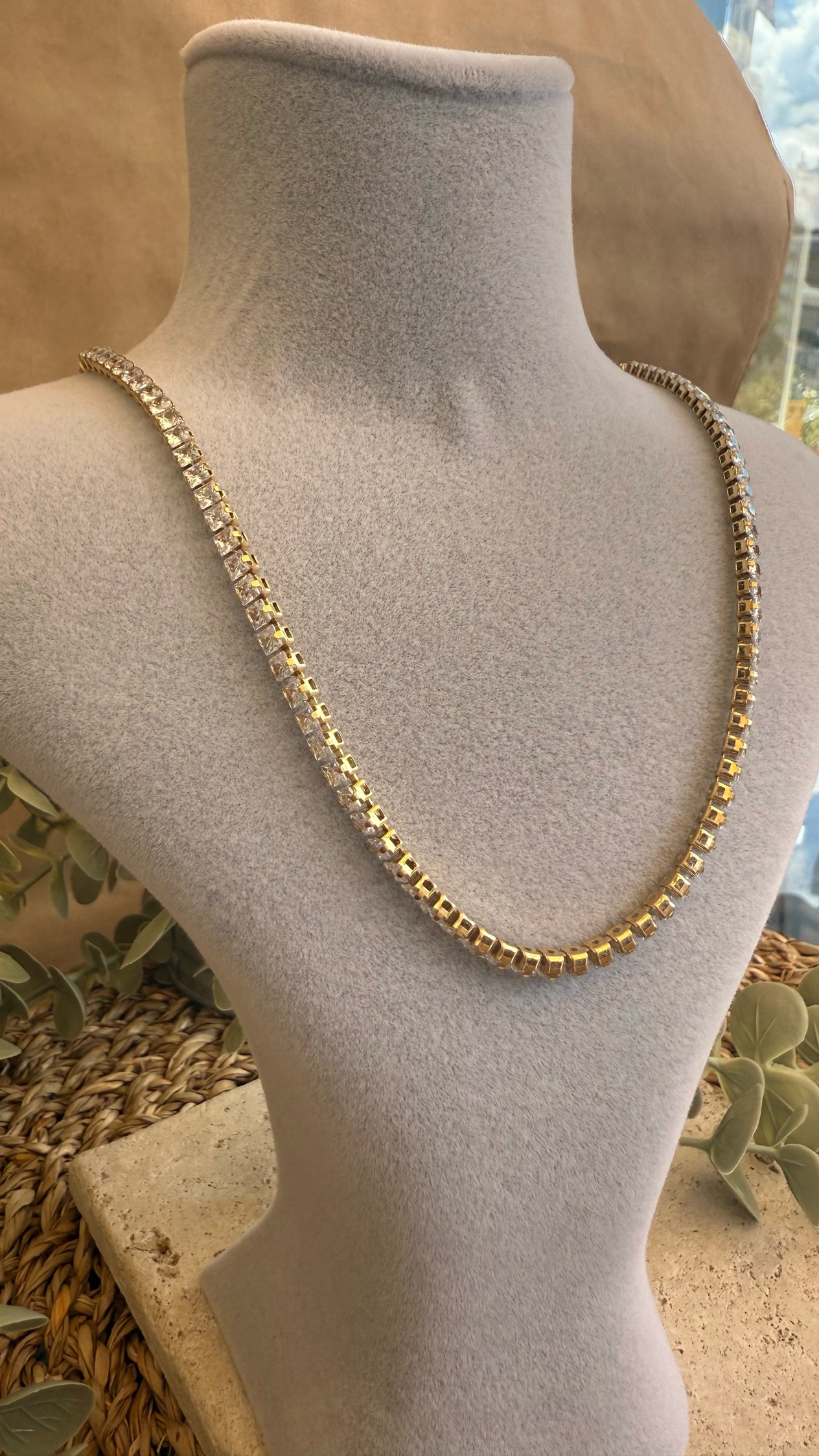 Çelik Gold Renk Su Yolu Kolye 40+4cm
