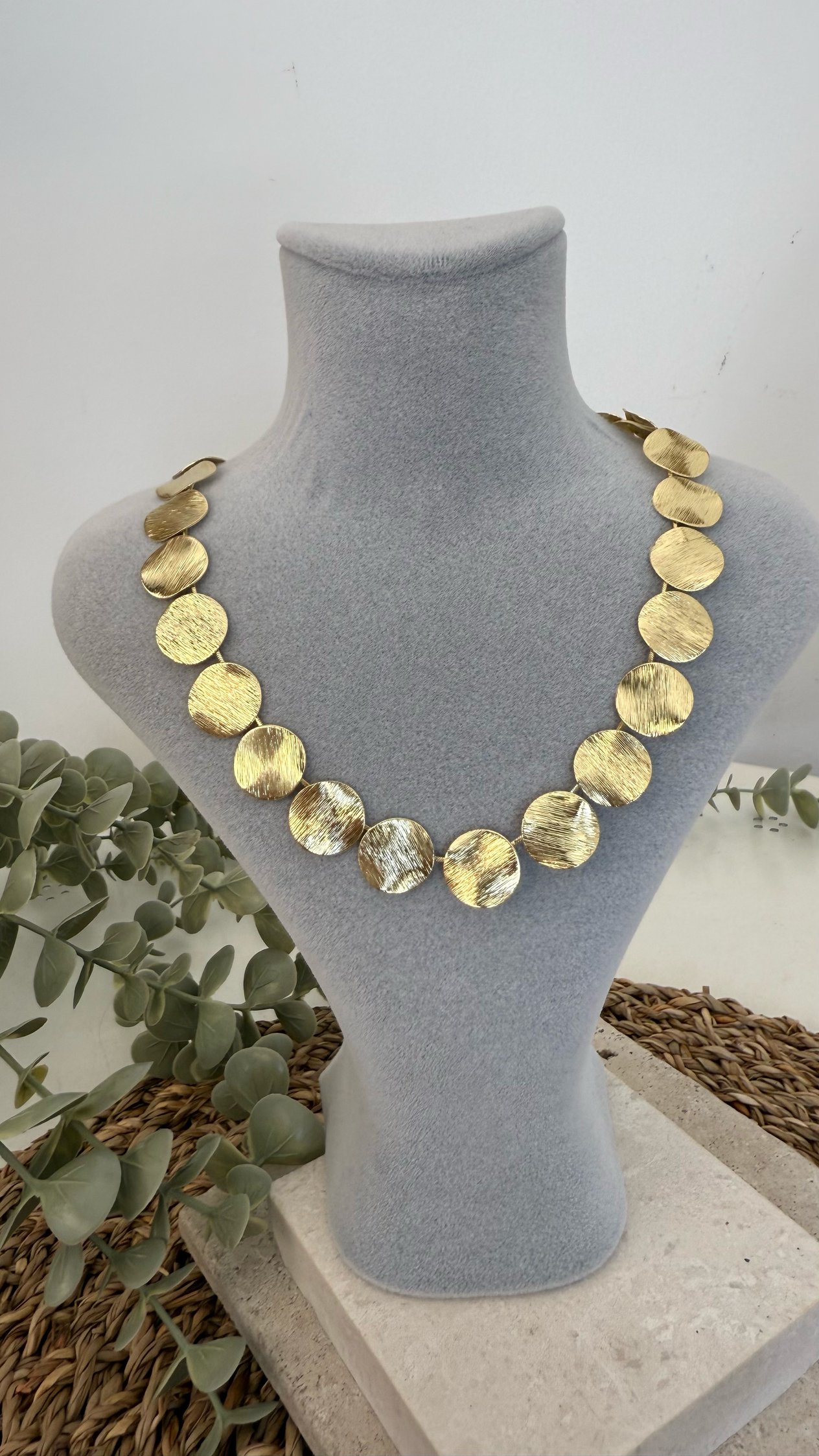 İthal Gold Renk Kolye 45+7cm