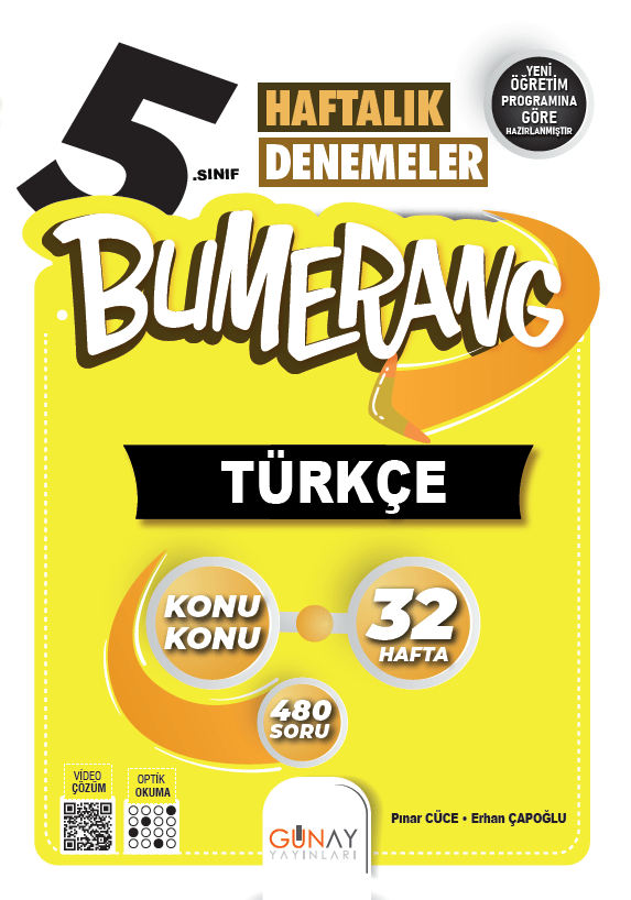 5.Sınıf Bumerang Türkçe 32 Haftalık Deneme Günay Yayıncılık 9786258331936