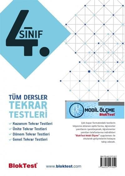 BlokTest Yayınları4. Sınıf Tüm Dersler Tekrar Testleri