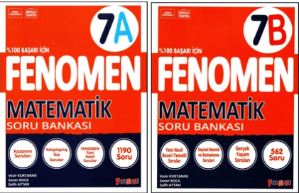 Fenomen Yayıncılık Fenomen 7. Sınıf Matematik Soru Bankası (A)+(B) Kitabı 2 Kitap