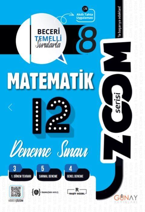 Günay Yayıncılık8. Sınıf Matematik Zoom Serisi 12 li Branş Denemeler