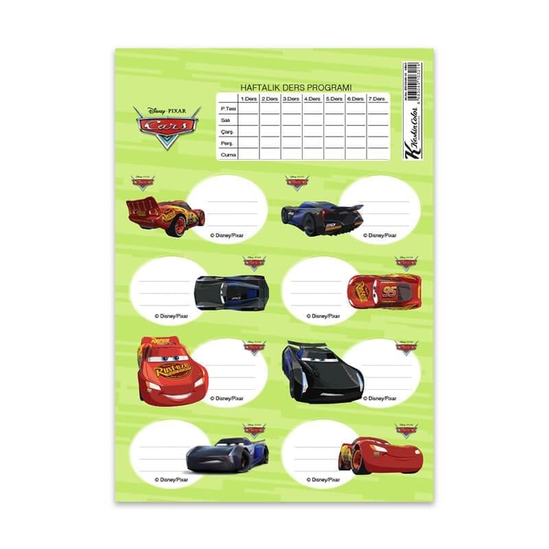 KESKİN 220130-33 CARS DERS PROGRAMLI 3LÜ ETİKET