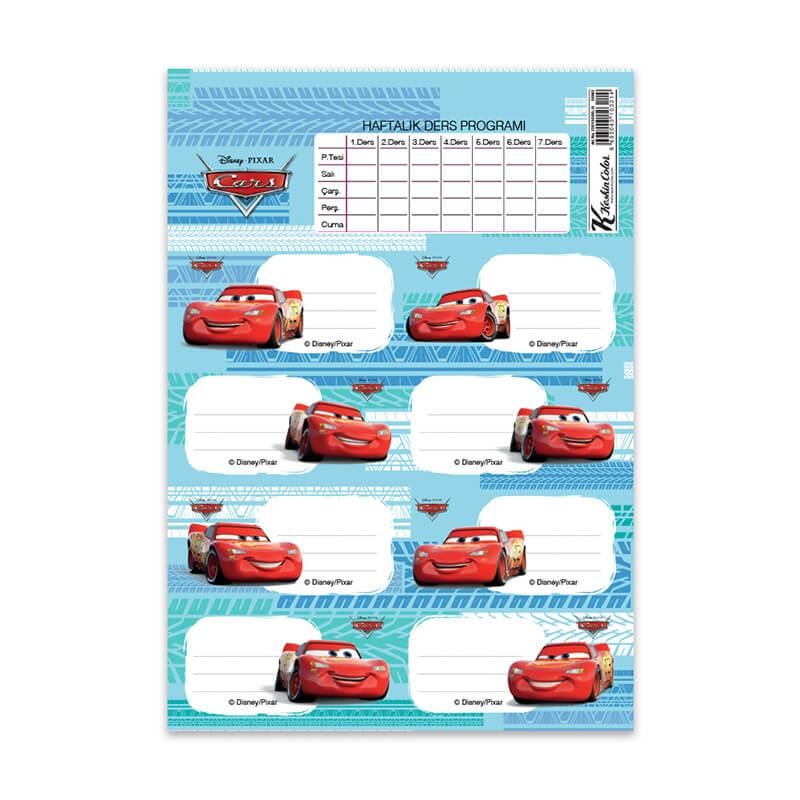 KESKİN 220130-33 CARS DERS PROGRAMLI 3LÜ ETİKET