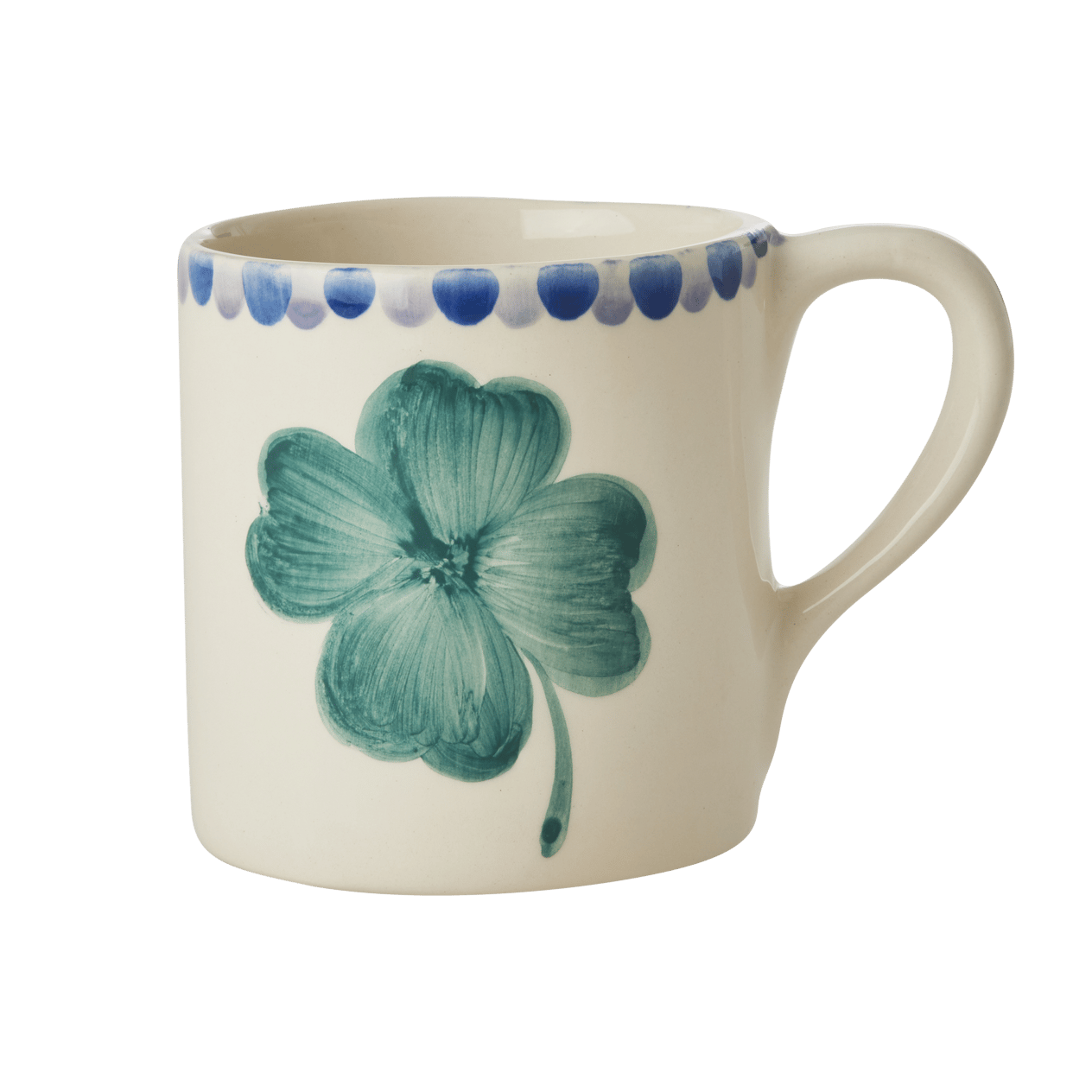 El Yapımı Seramik Mug - Yonca
