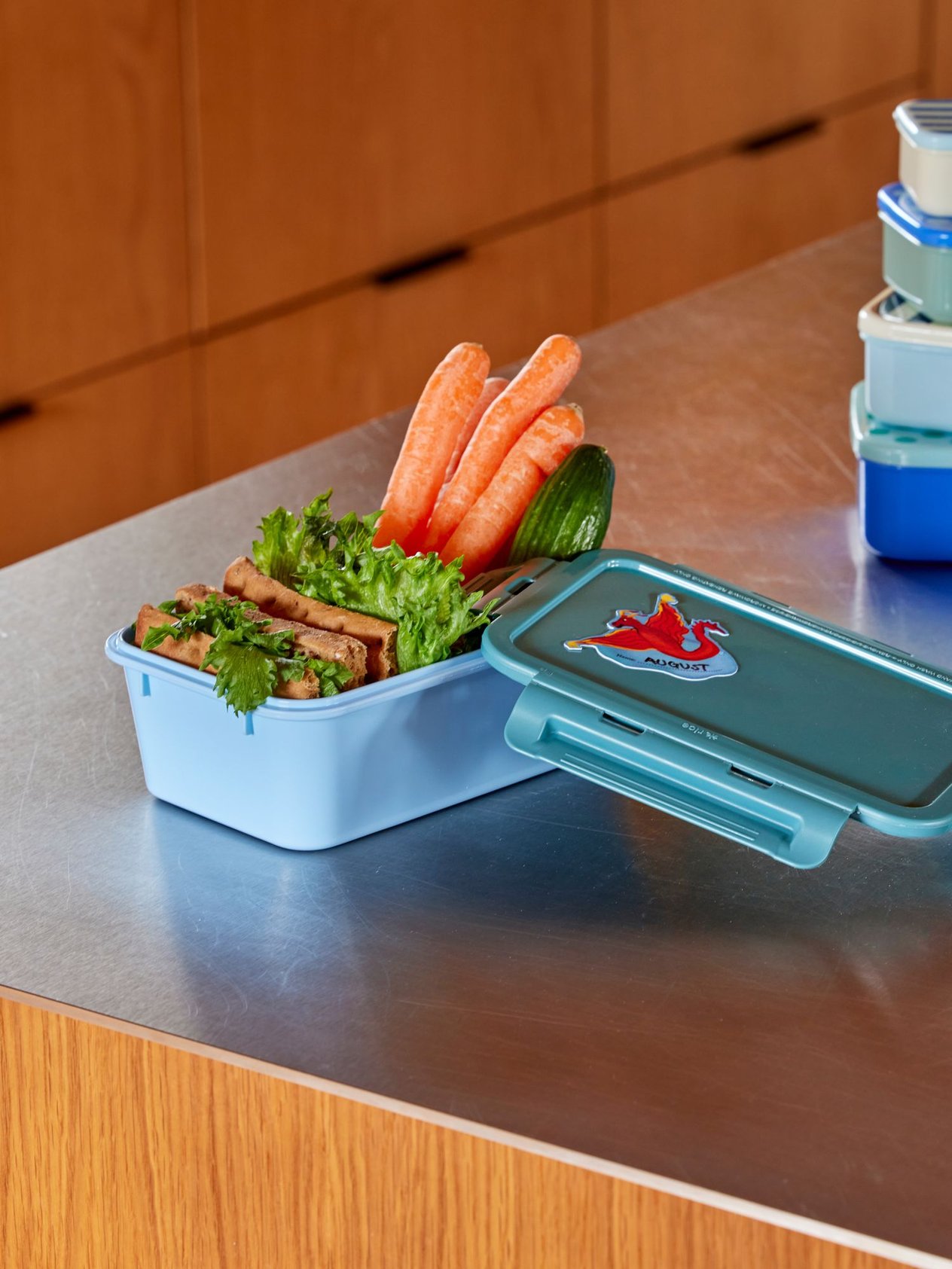 Plastik Lunchbox - Yeşil ve Mavi