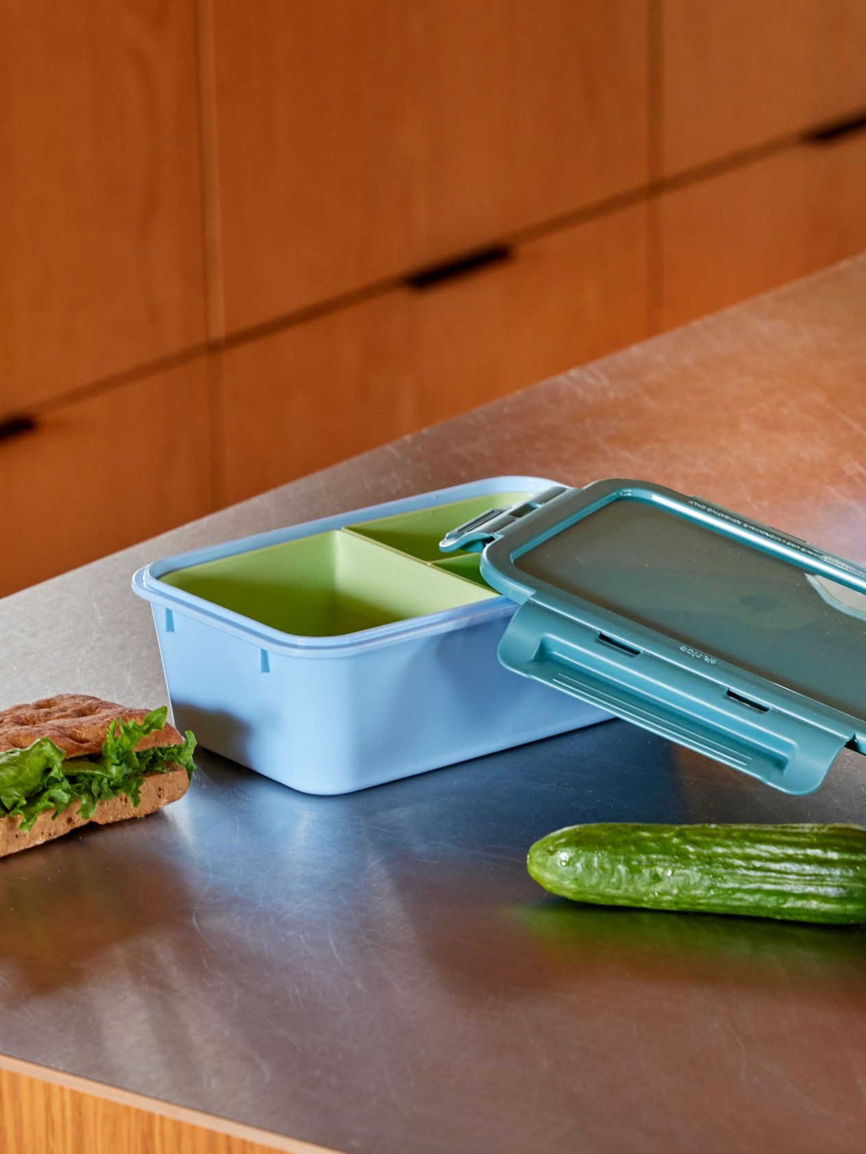 Plastik Lunchbox - Yeşil ve Mavi