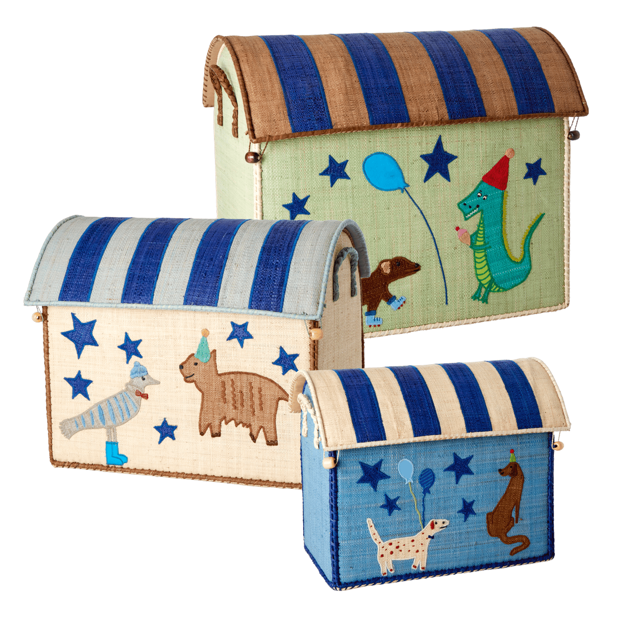 Rafya Dekoratif Kutu - Blue Party Animal