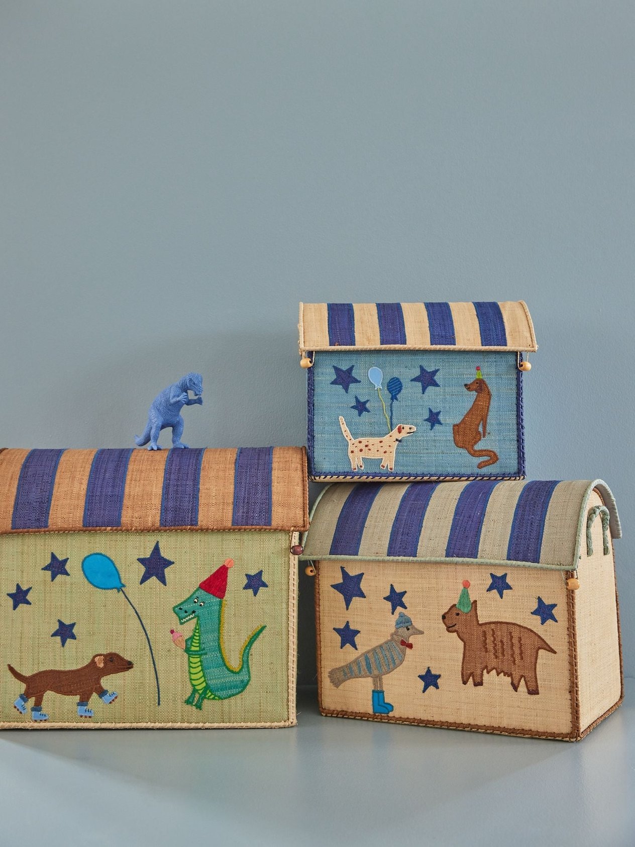 Rafya Dekoratif Kutu - Blue Party Animal