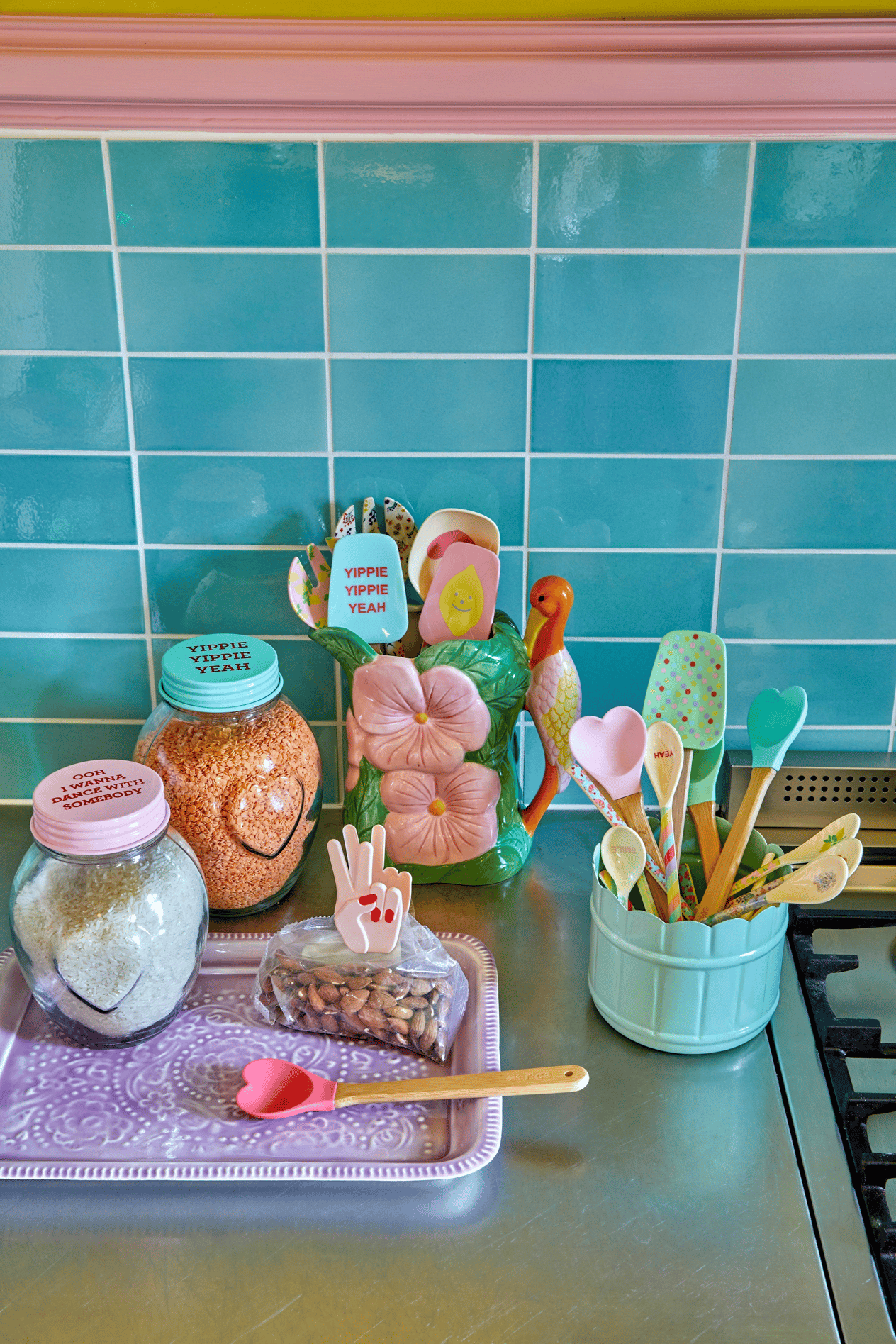 Silikon Mini Kalp Kaşık - Mint ve Yeşil