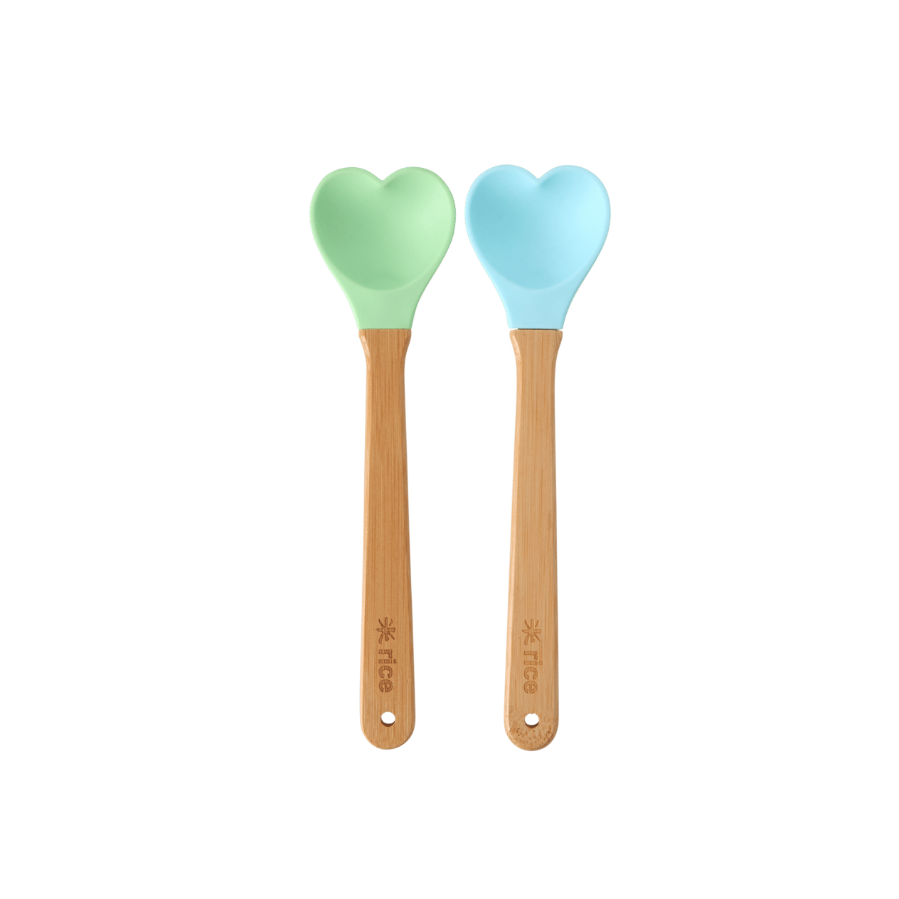 Silikon Mini Kalp Kaşık - Mint ve Yeşil