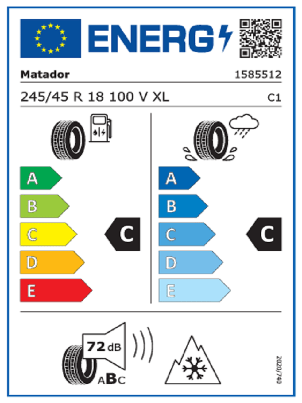 Matador 245/45R18 100V XL Mp93 M+S FR Oto Kış Lastiği(Üretim Yılı: 2024)