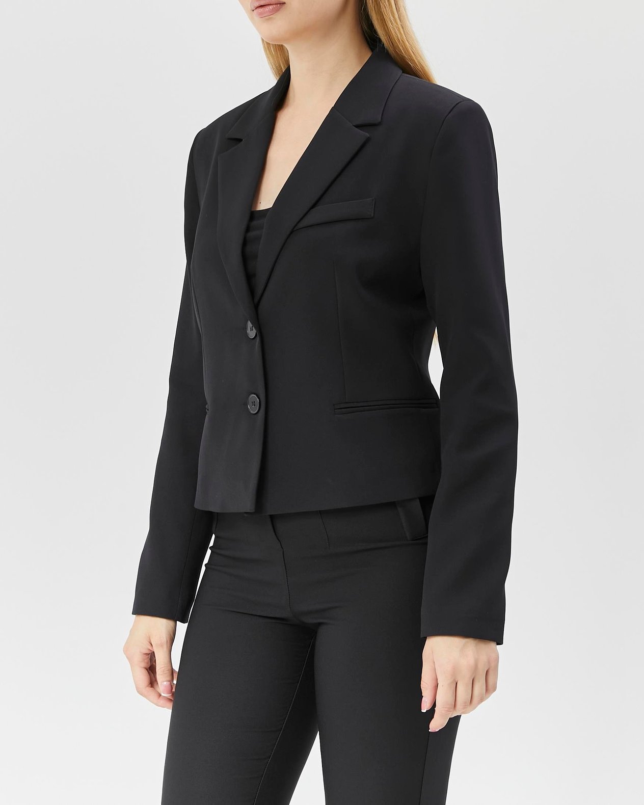 Kadın Klasik Kısa Crop Biker Ceket SİYAH
