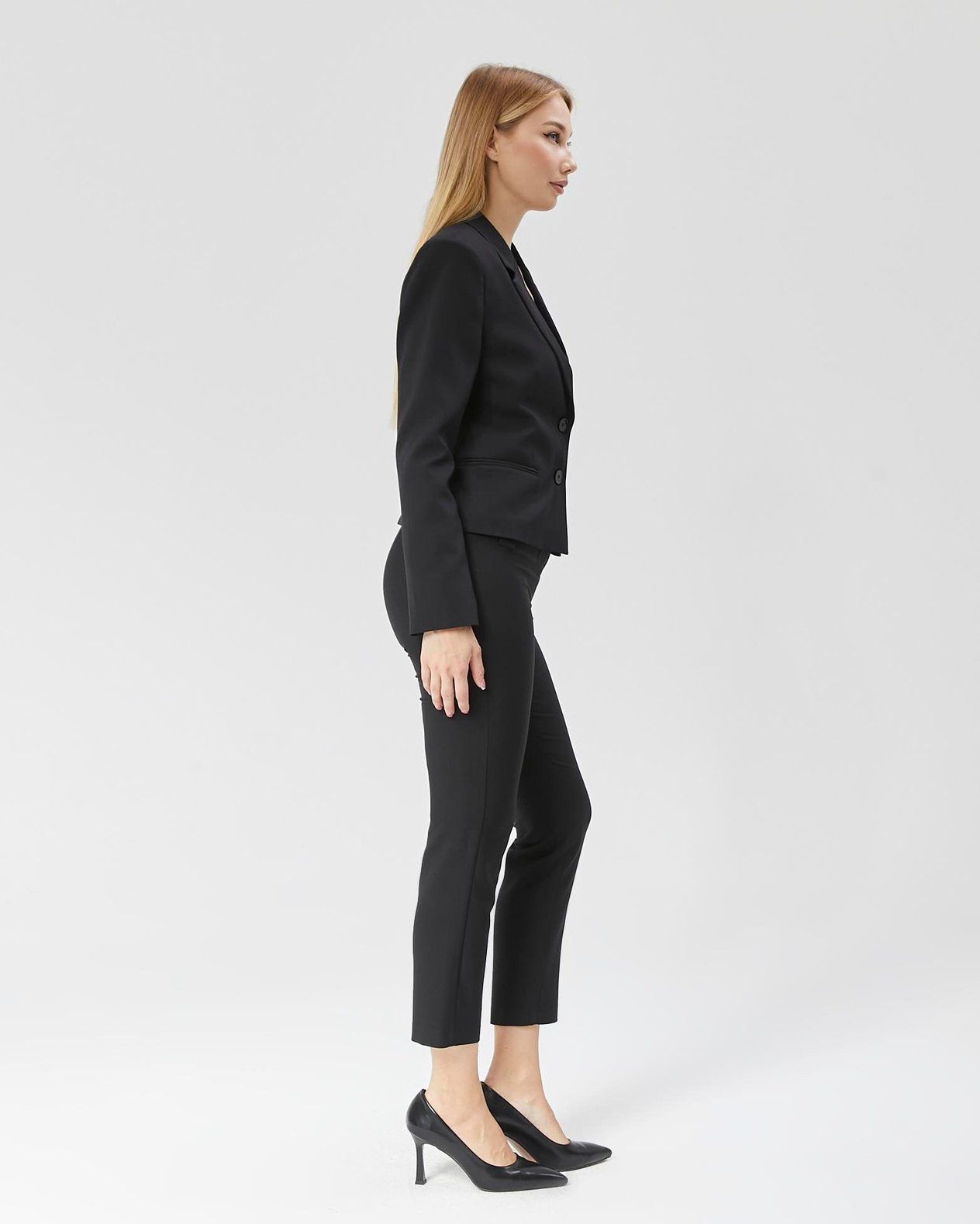 Kadın Klasik Kısa Crop Biker Ceket SİYAH