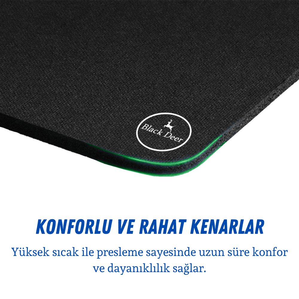 Black Deer Siyah 90x40 Large Boy Professional Gaming Ofis Mouse Pad Kaydırmaz Mouse Pad