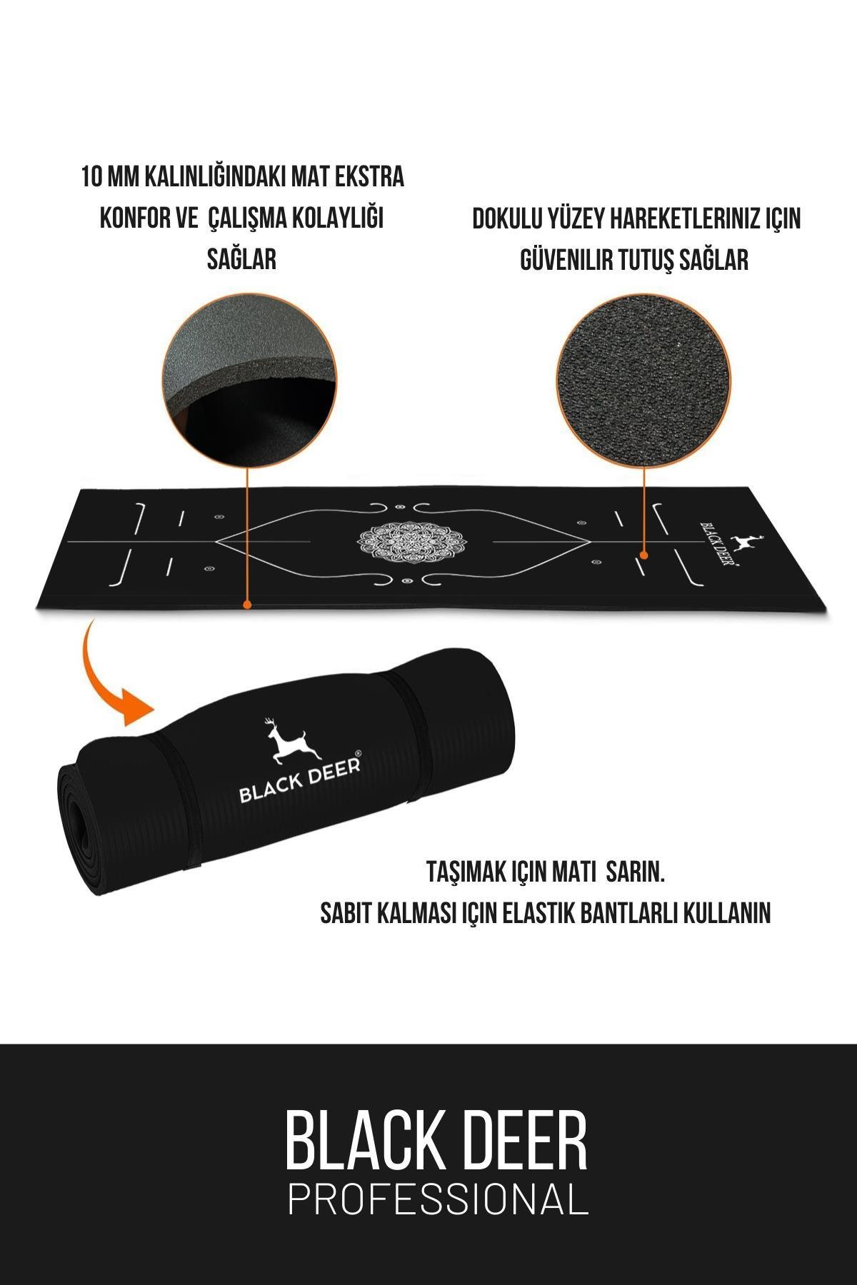 Hizalamalı Yoga Pilates Esneme Matı Egzersiz Minderi 180x55 cm 10 mm
