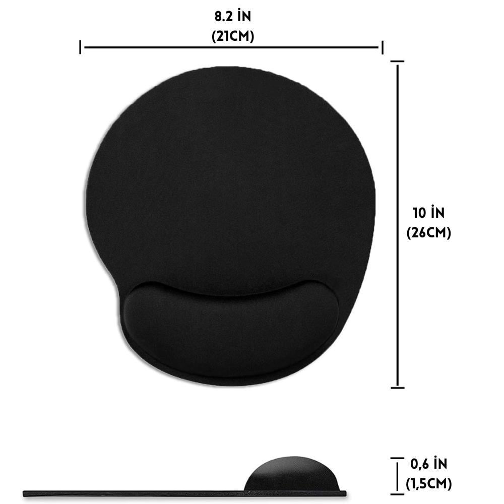 Siyah Bilek Destekli Ergonomik  Kaymaz Taban Mouse Pad