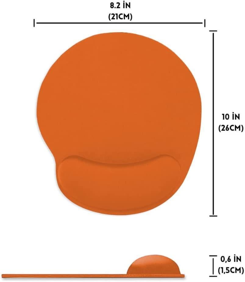 Turuncu Bilek Destekli Ergonomik Kaymaz Taban Mouse Pad