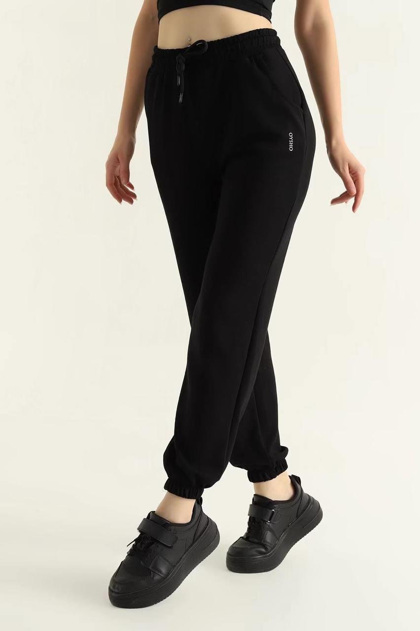 Kadın OYS Model Jogger Paçası Lastikli Eşofman Modal Kumaş Siyah Eşofman