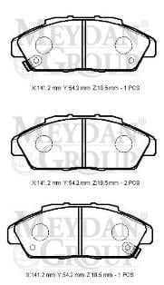 HONDA ACCORD- 82/89; ÖN FREN BALATASI (DİSK) (141,2X51X18,5) (DAIWA)