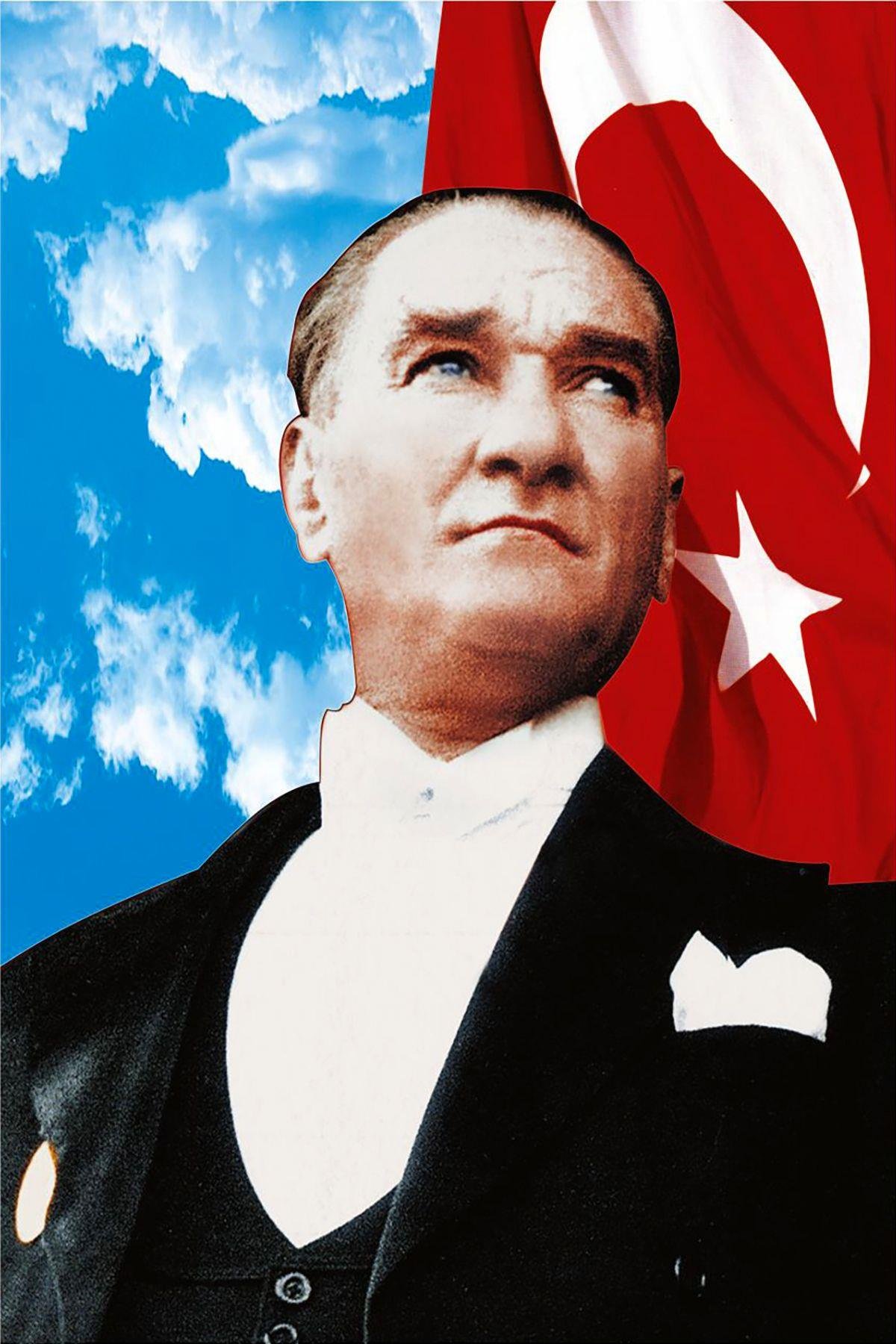 Atatürk Posteri 70x105 cm (10 Adet) 1. Kalite Raşel Kumaş
