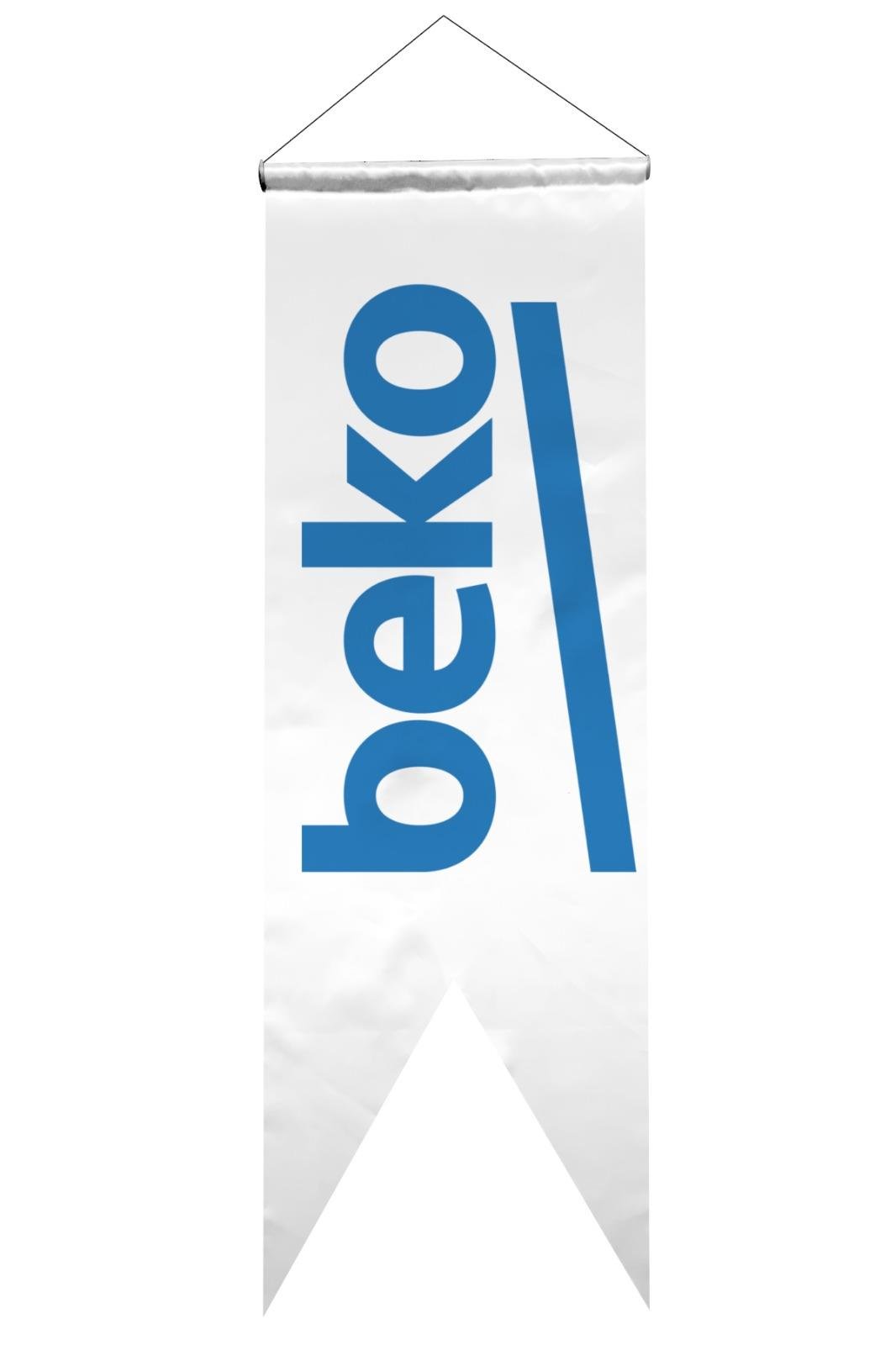 Beko Logolu Kırlangıç Bayrak 50x100 cm 1.Sınıf Saten Kumaş