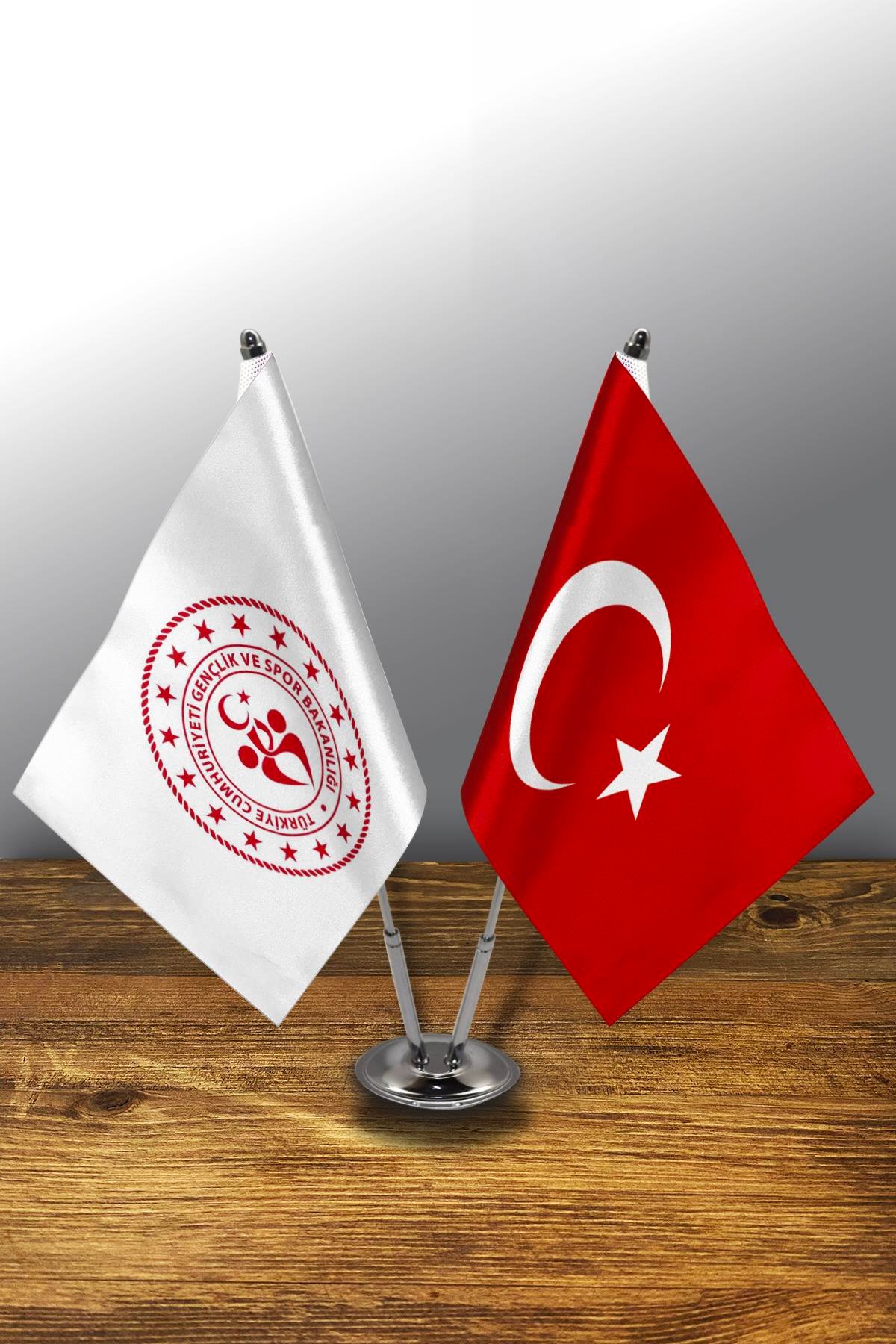 İkili Kurum Masa Bayrağı Set - Gençlik ve Spor Bakanlığı