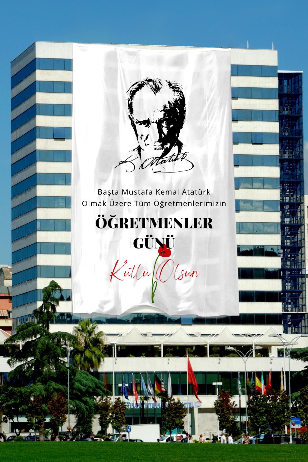 Öğretmenler Günü Özel Poster 1. Kalite Raşel Kumaş 150x225 cm- NO:22