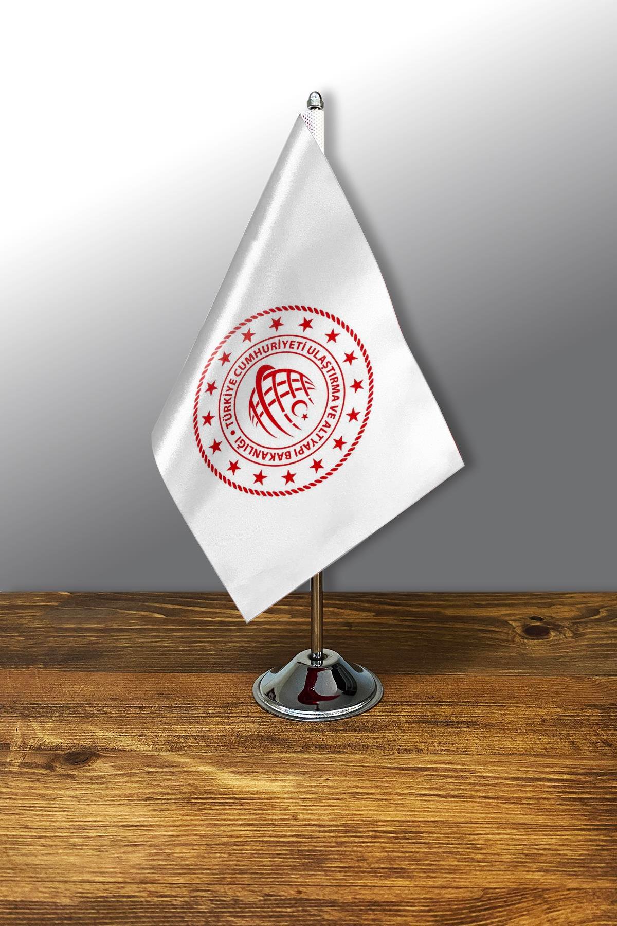 Tekli Kurum Masa Bayrağı Set - Ulaştırma ve Altyapı Bakanlığı