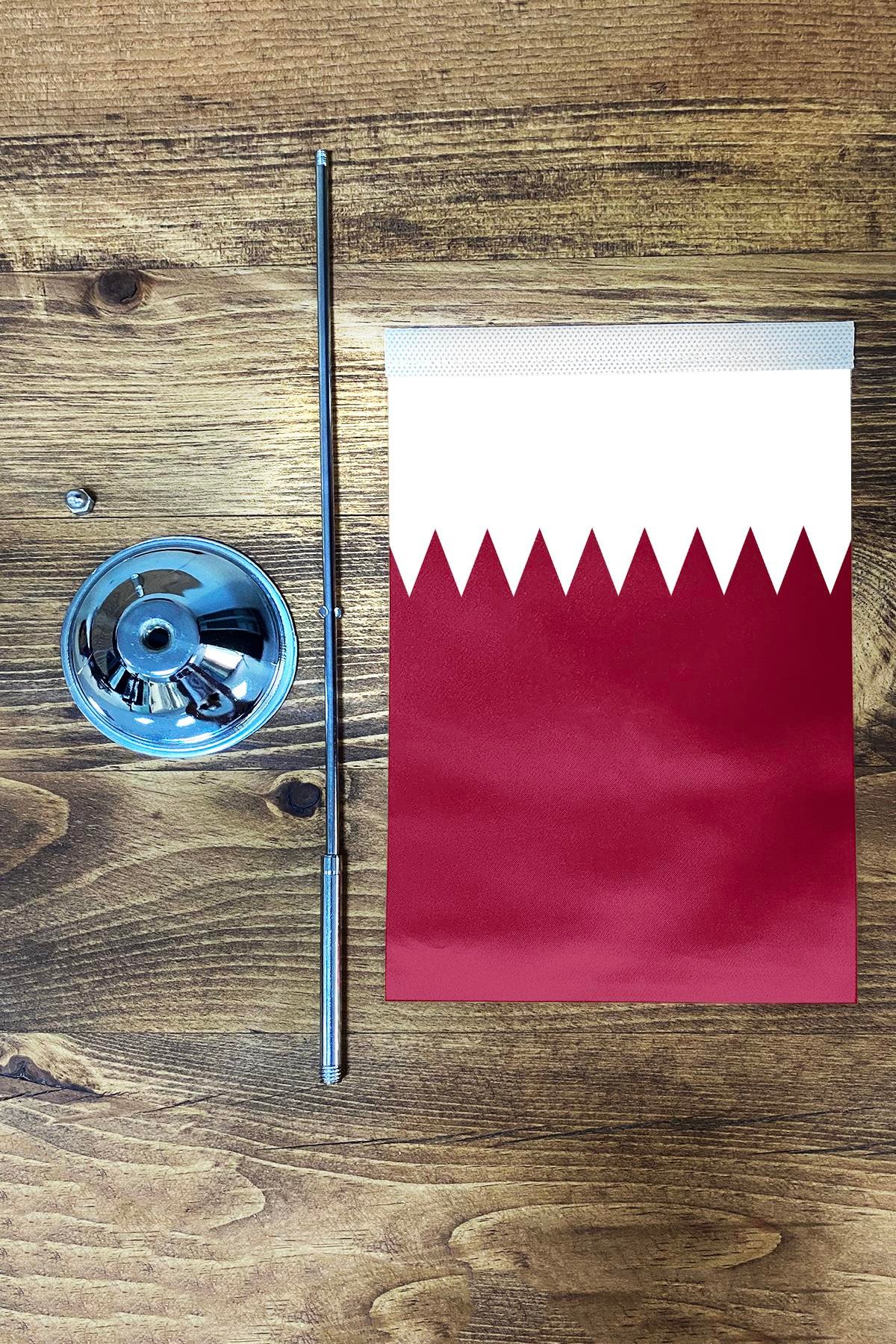 Tekli Masa Bayrağı Set - Katar