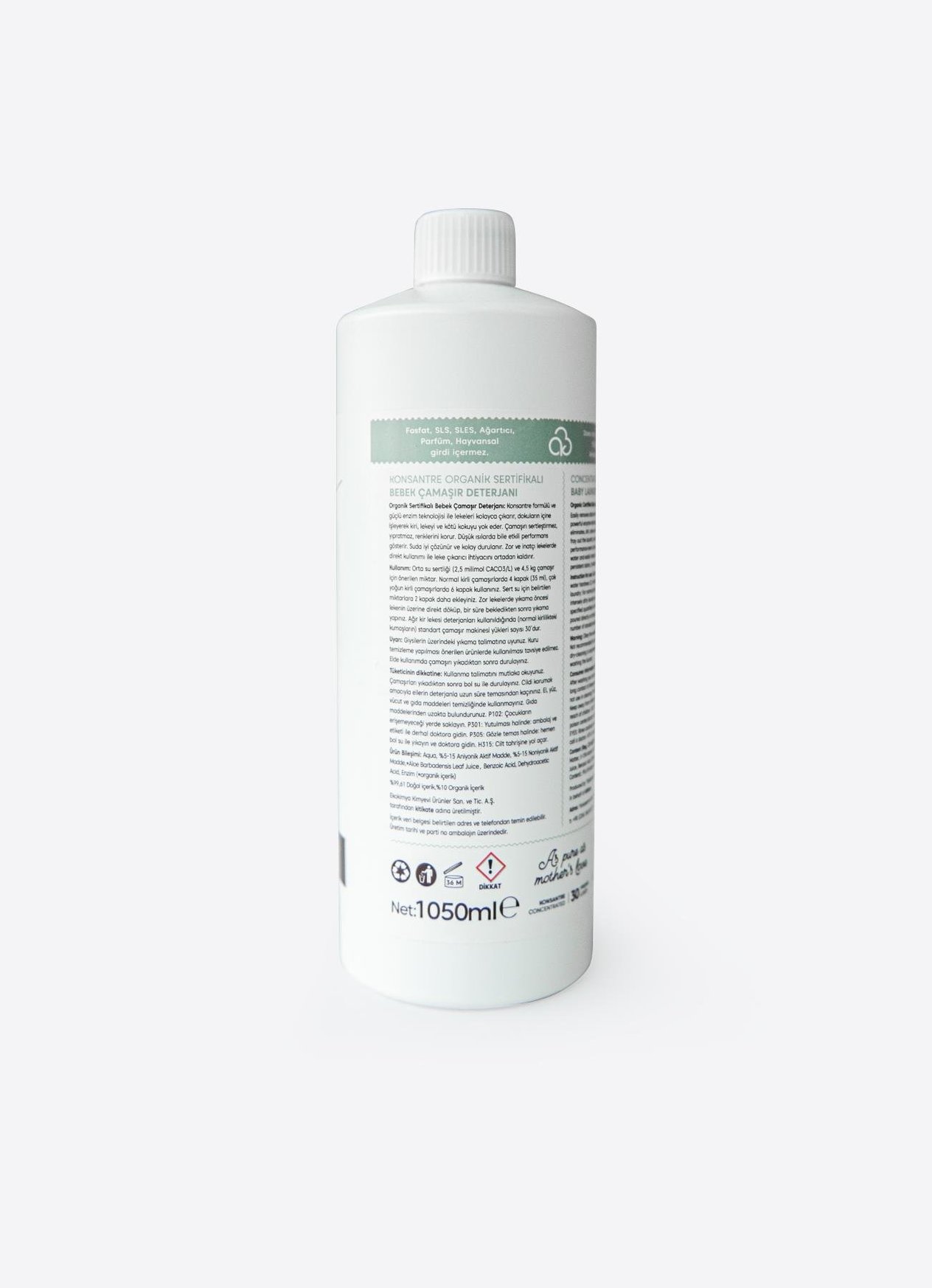 ORGANİK BEBEK ÇAMAŞIR DETERJANI 1050ml STD