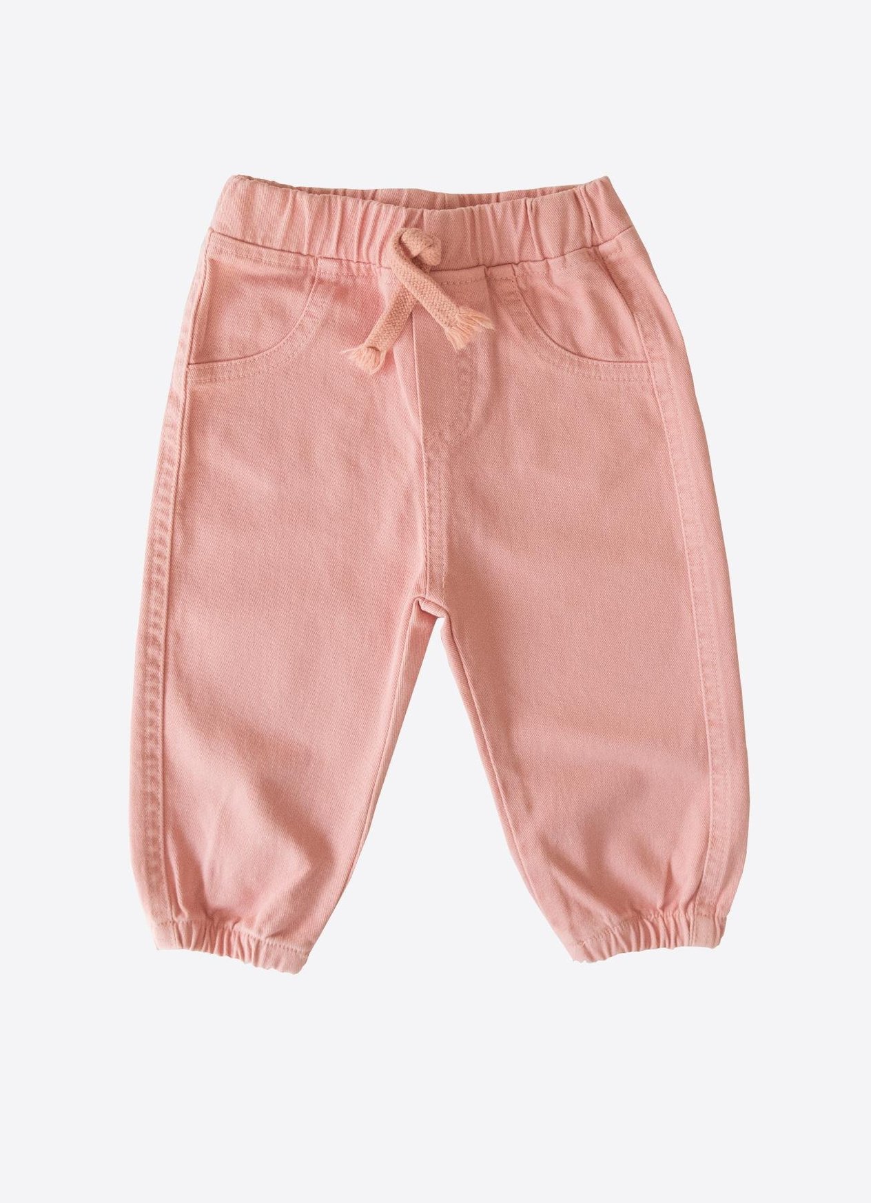 Organik Gabardin Bebek Pantolon Pembe