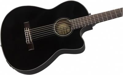 Fender CN-140SCE Nylon Thinline Black Elektro Klasik Gitar