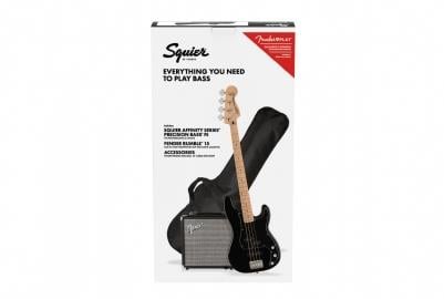 Squier Affinity Precision Bass PJ Akçaağaç Klavye Black Rumble 15 Bas Gitar Seti